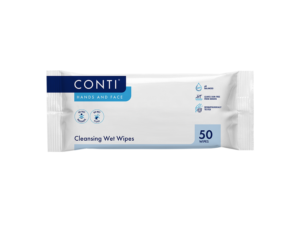 Conti Hands And Face Super Soft Wet Wipes Lightly Fragranced 50 Wipes